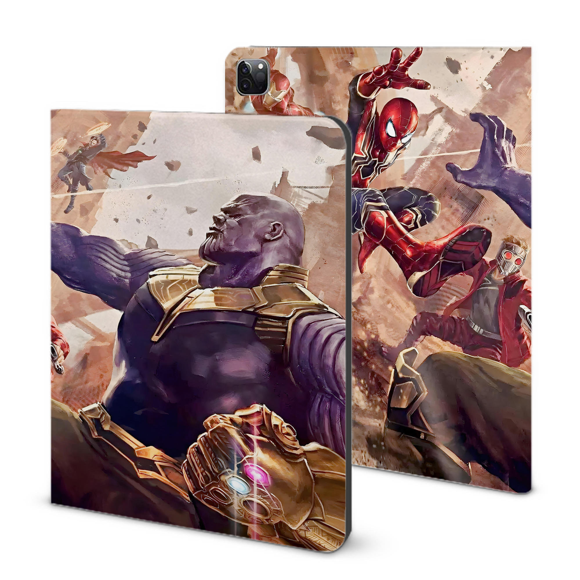 （画像用） アベンジャーズ The Avengers IPad ケース ブック型 PUレザー TPU 耐衝撃 軽量 薄型 ペン収納なし 全面保護 IPad 各モデル対応